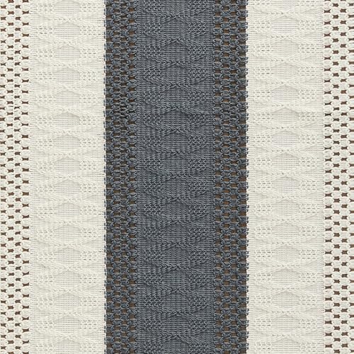 Image of ZeeMart Macrame Style Bicolor Stitching Table Runner, 14 x 60 Inch Charcoal /Ivory, Boho Dark Grey Table Runners 60 Inches Long, Farmhouse Woven Home Decor