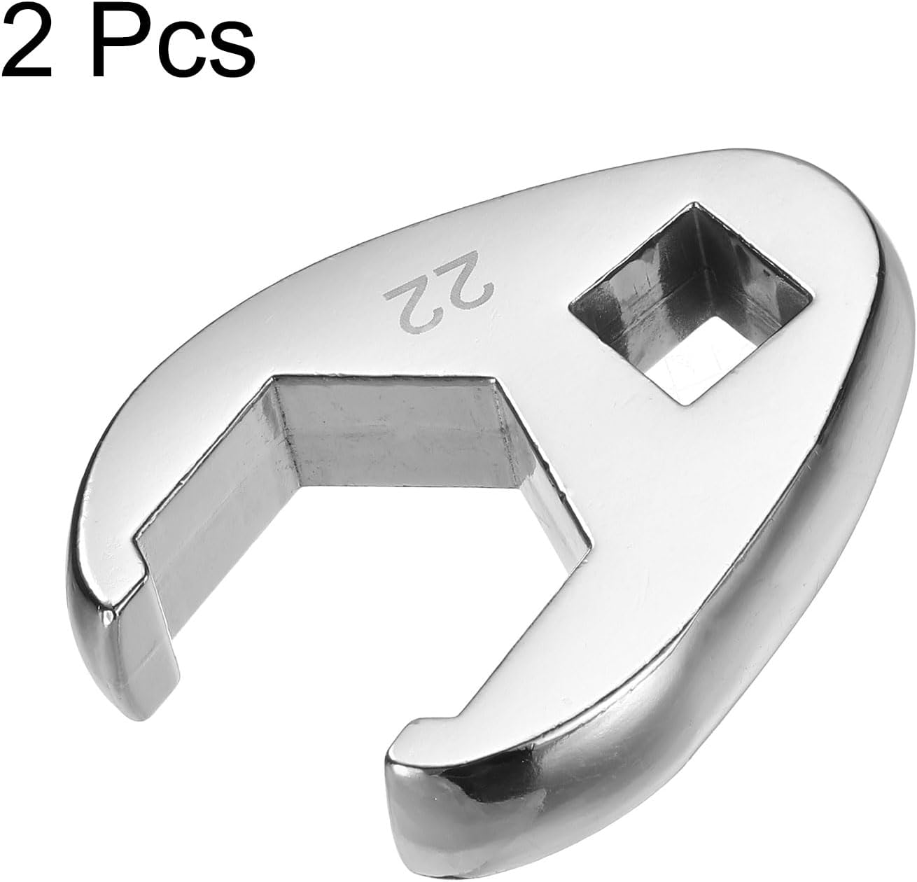 HARFINGTON 2pcs Drive Crowfoot Wrench 3/8" Drive 22mm Metric Fractional Crowfoot Flare Nut Wrench 40Cr Chrome Plated Open End Wrench for Mechanics Automotive Repair Work