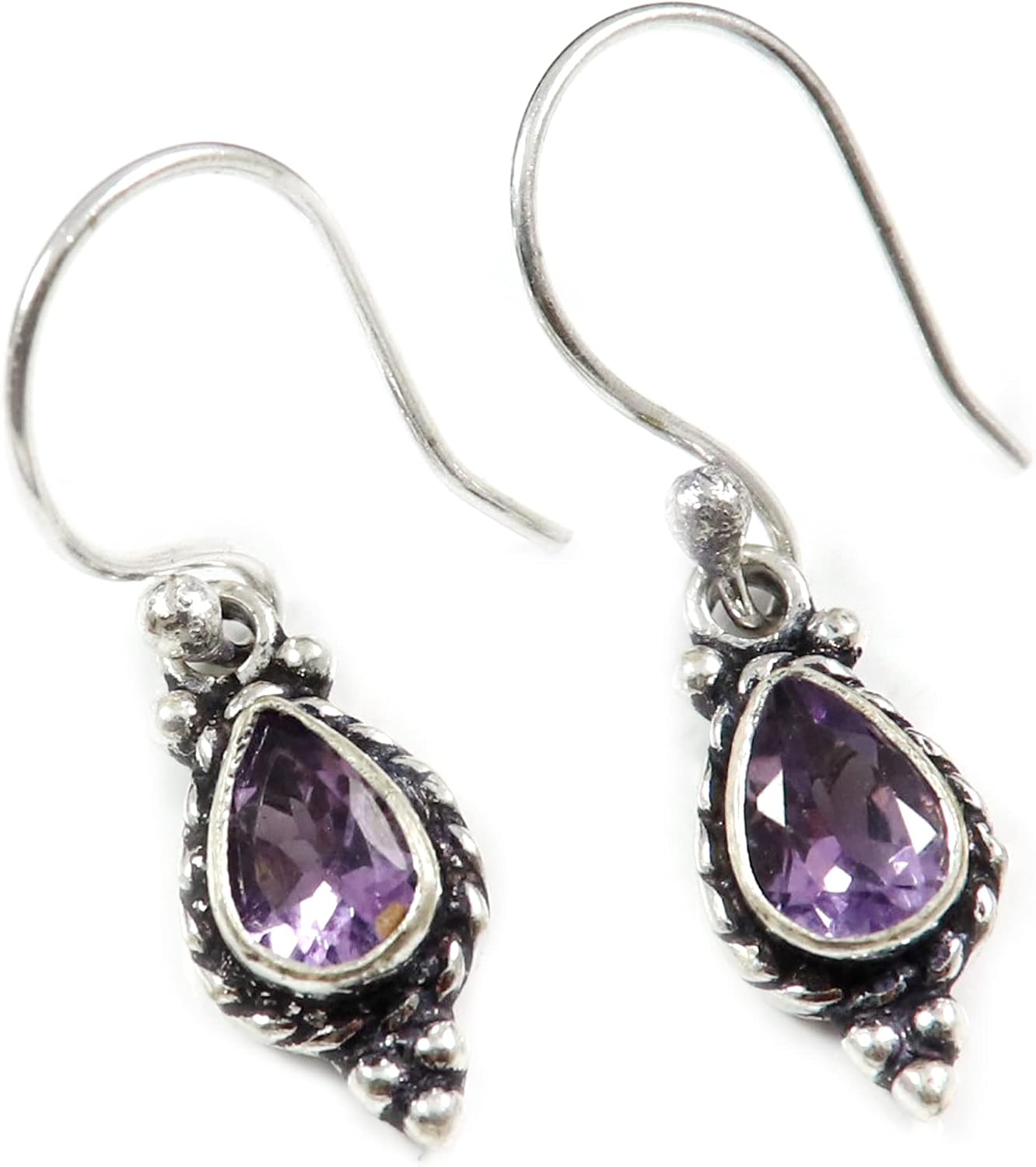 Garnet Faceted White Topaz Faceted Labradorite Gemstone 925 Sterling Silver Drop/Dangle Earring Handmade Jewelry Goyal Exports SEG163