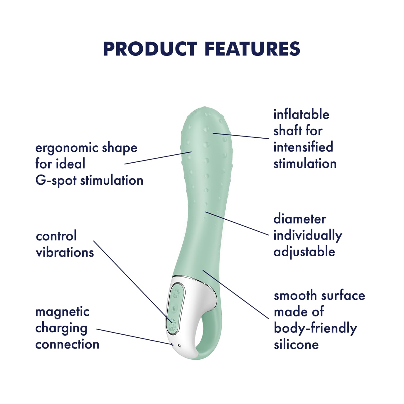 Satisfyer Air Pump 3 Vibrator | Dildo Vibratore gonfiabile per il Punto G | Silicone delicato sulla Pelle | 12 Programmi di Vibrazione | Impermeabile (IPX7) Sex Toys per Donne