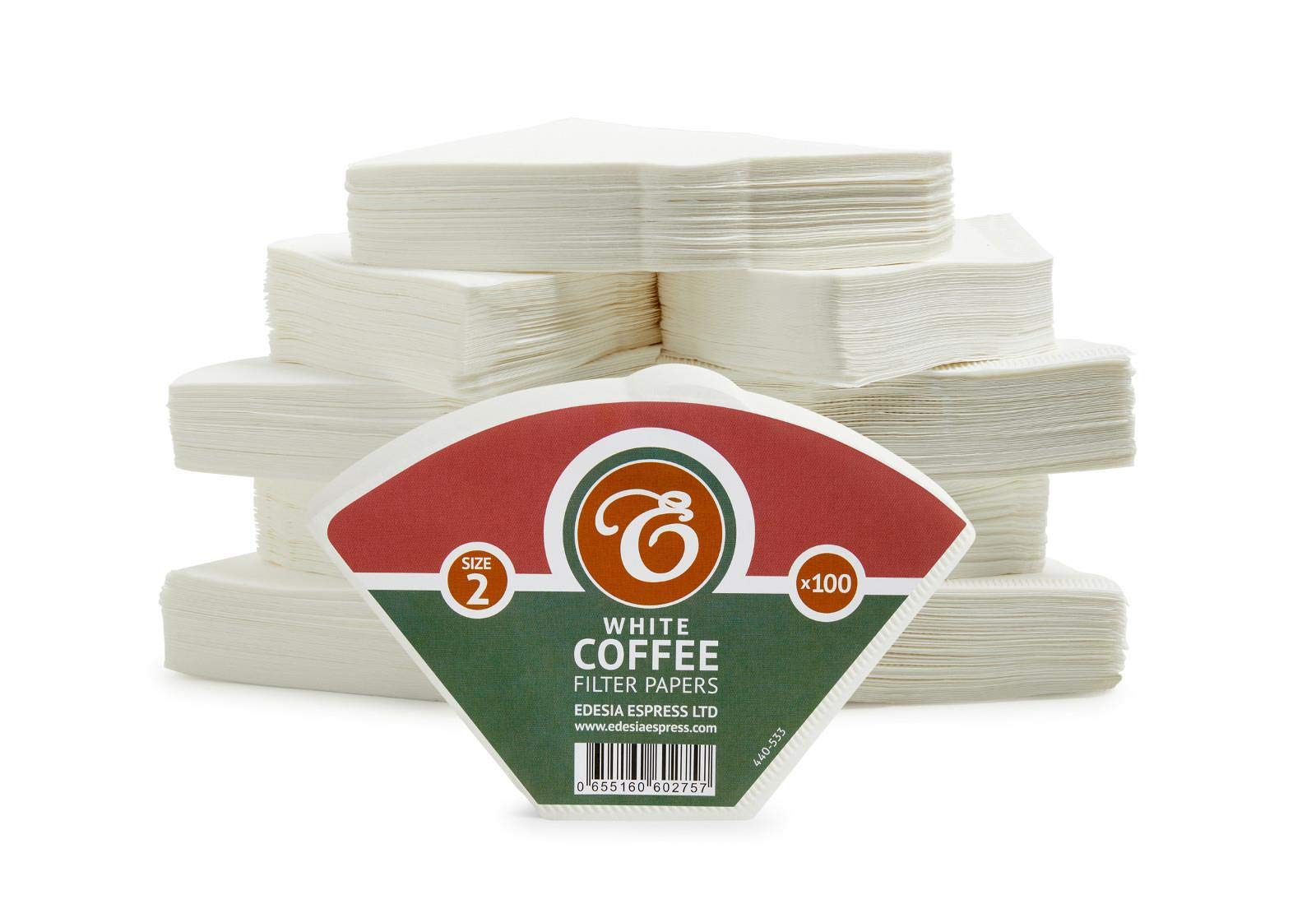 EDESIA ESPRESS – 1000 Cone Coffee Filters in Paper – Coffee Filter No.2 for Manual Coffee Maker, Pour-Over and Gentle Brewing – Size 2 White