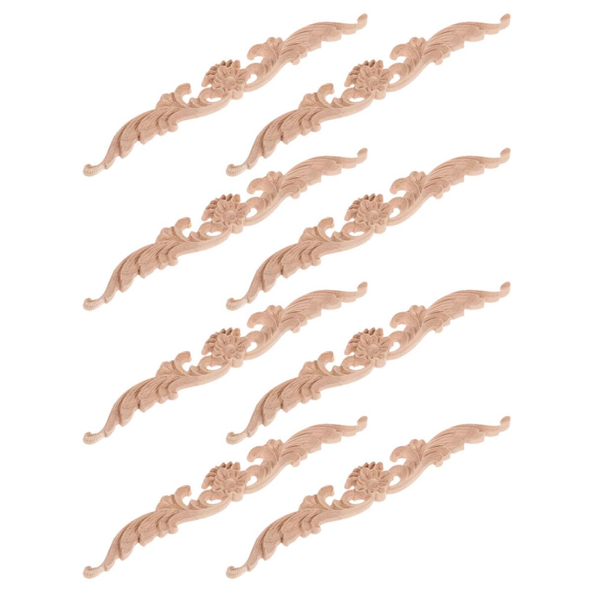 Apliques de madera de fácil instalación molduras decorativas estilo europeo color beige pack de 8