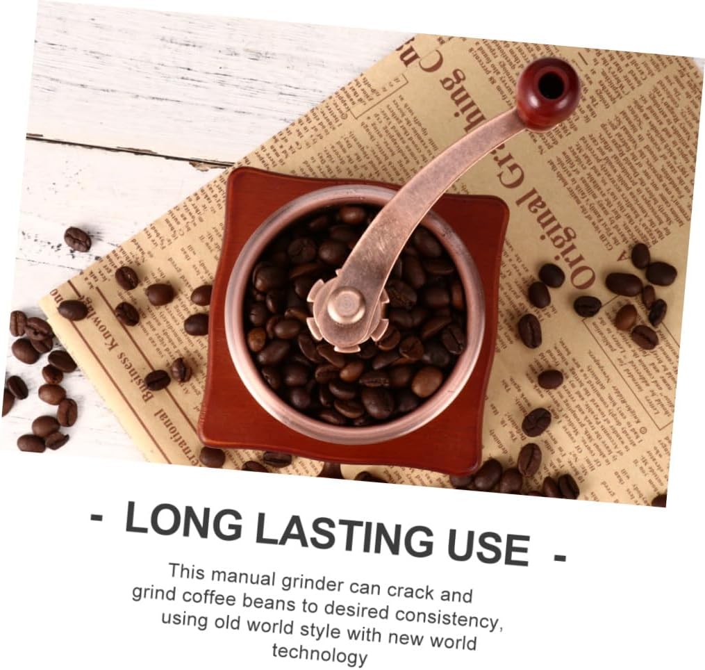 1Pc Manual Coffee Bean Grinder Portable Hand Grinder with Grinding Core Traditional Design for Fresh Ground Coffee for Home and Travel