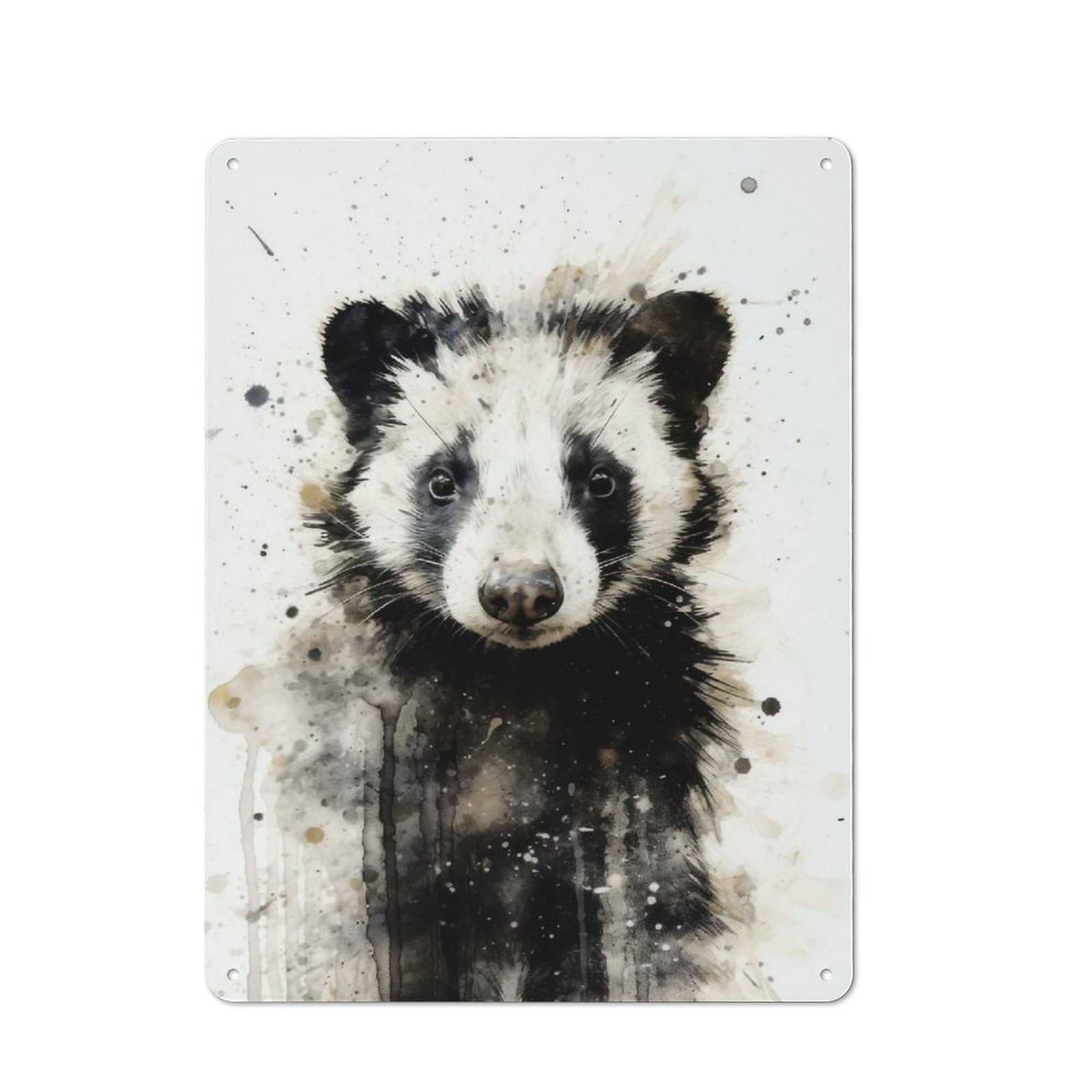 Junmoney Skunk Beauty Black Ink Rustic Decorative Tin Sign 40X30cm, Cottage Wall Art For Cottage, Kitchen, Hallway Or Breakfast Nook