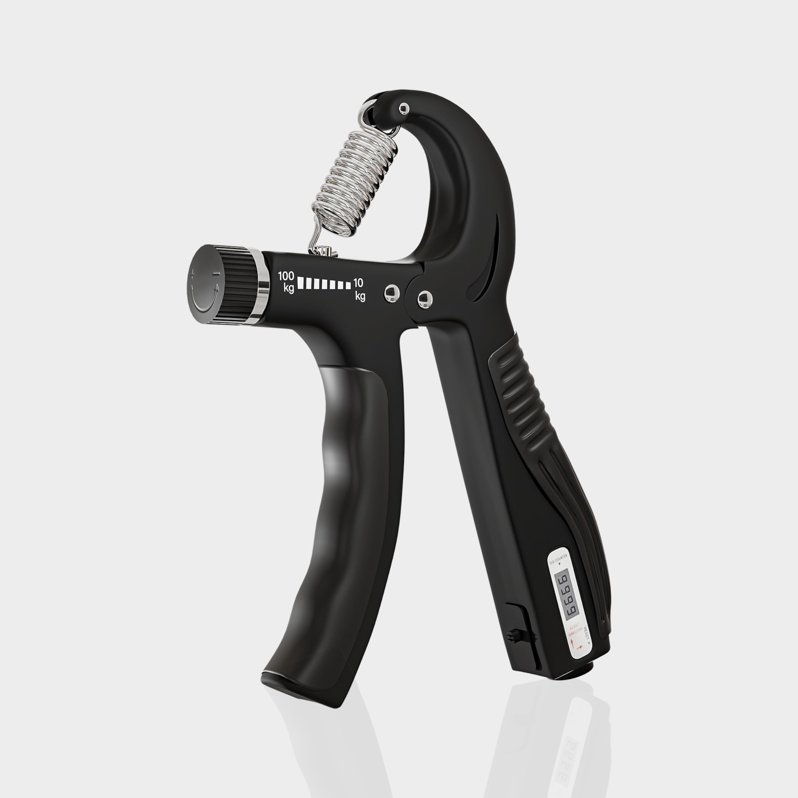BOLT RUSH Adjustable Grip Strengthener, Grip Trainer (10-100 kg), Forearm Strengthener for Muscle Building, Grip Trainer & Finger Strengthener for Athletes, Rock Climbing, Gym Equipment (Black)