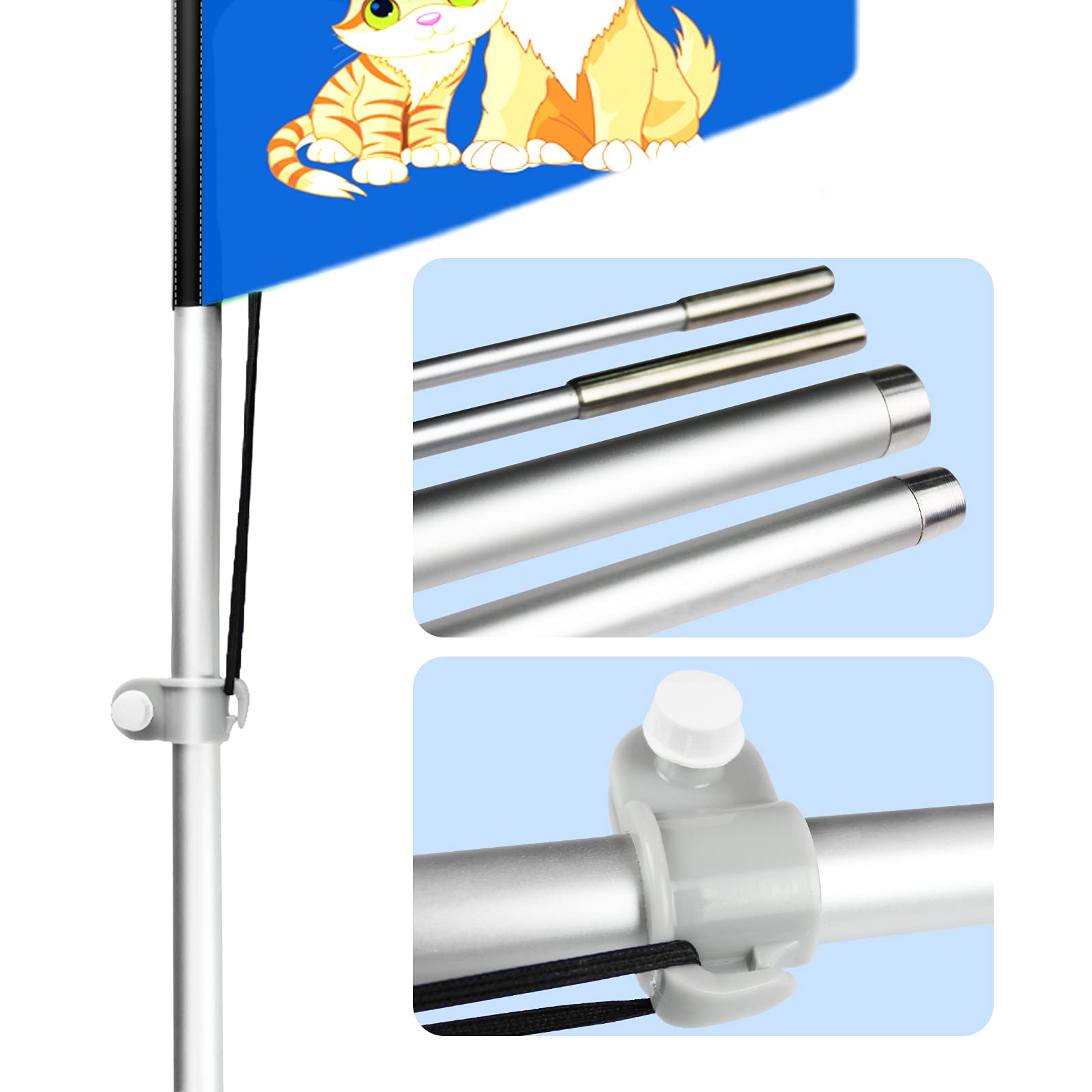 Bandera Swooper de aseo para mascotas, bandera de plumas publicitarias de aseo de mascotas de 11 pies con kit de poste, estaca de tierra, carteles de aseo de mascotas para negocios y escaparates