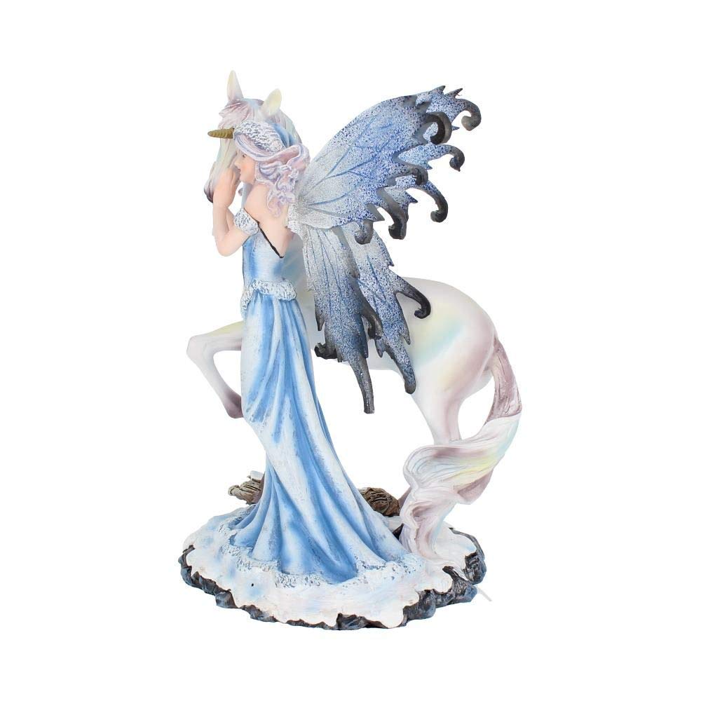 Nemesis Now - Statuetta con fata che conforta l’unicorno, 21,5 cm (NEM3412)