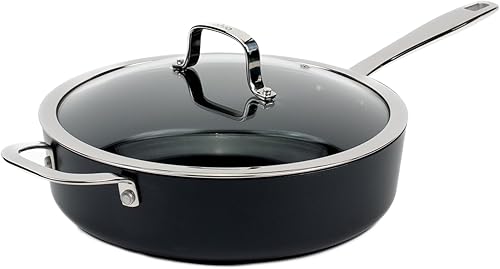 Miniatura 10 de ALVA Maestro - Sartén antiadherente de 95 pulgadas sartén con tapa y 2 asas laterales sartén eléctrica sartén de acero inoxidable sartén de cerámica