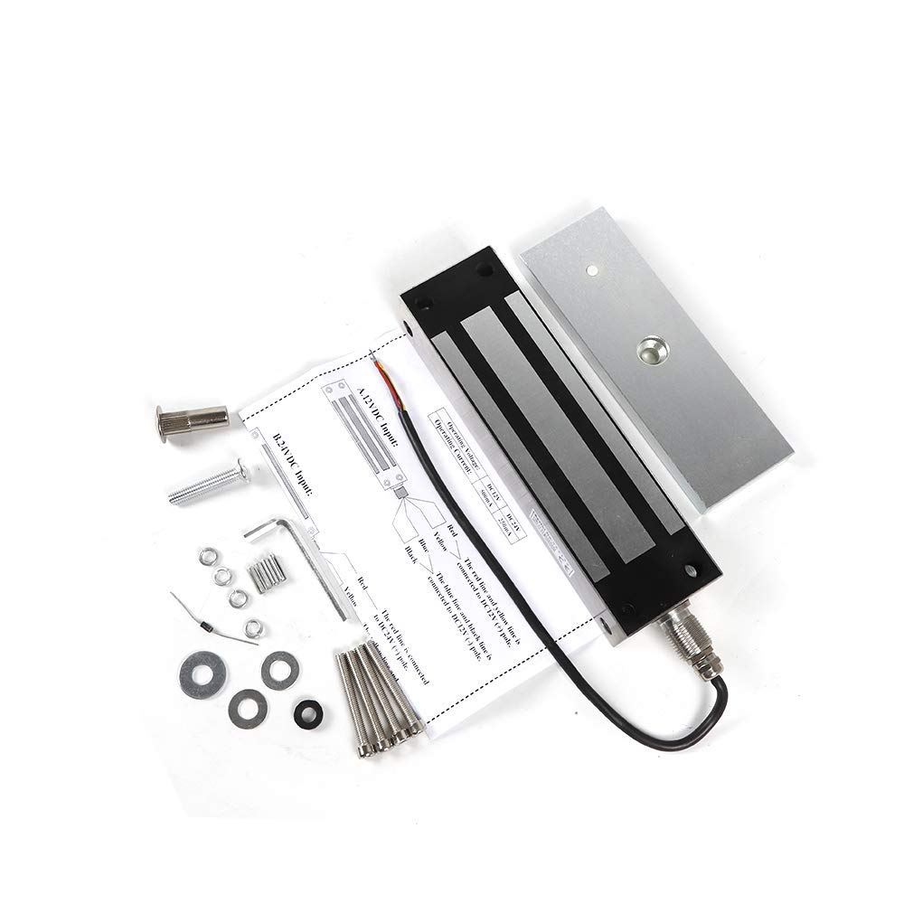 Lock TBVECHI 12/24V 500KG/1200LB Waterproof Electromagnetic Gate Lock Outdoor Latch Coil for Wooden Doors, Metal Doors, Glass Doors, Fire Doors