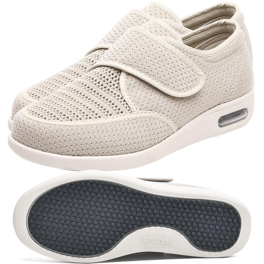 Gesundheitshausschuhe Damen mit Klettverschluss Diabetiker Hausschuhe Senioren Schuhe Gesundheitsschuhe Extra Breite Füße Orthopädische