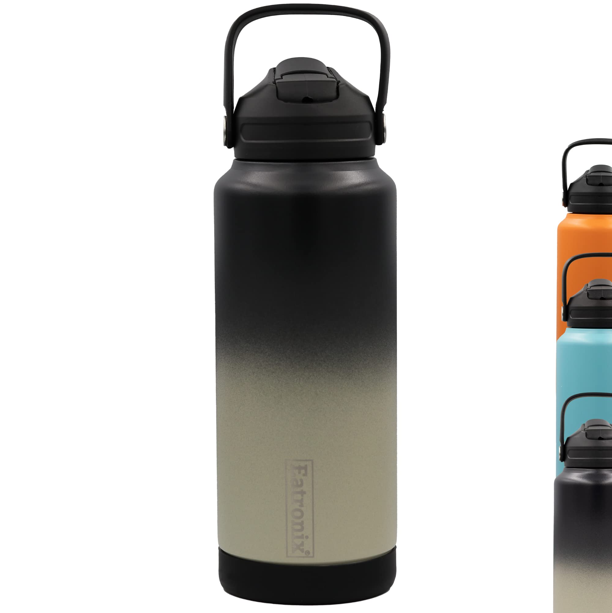 32oz Insulated Water Bottle with Straw Lid and Silicone Boots - Keeps Drinks Cold 24hrs, Hot 18hrs - Vacuum Insulated Double Walls, 18/8 Stainless Steel, BPA-Free - Great for Travel, Sports, Gym