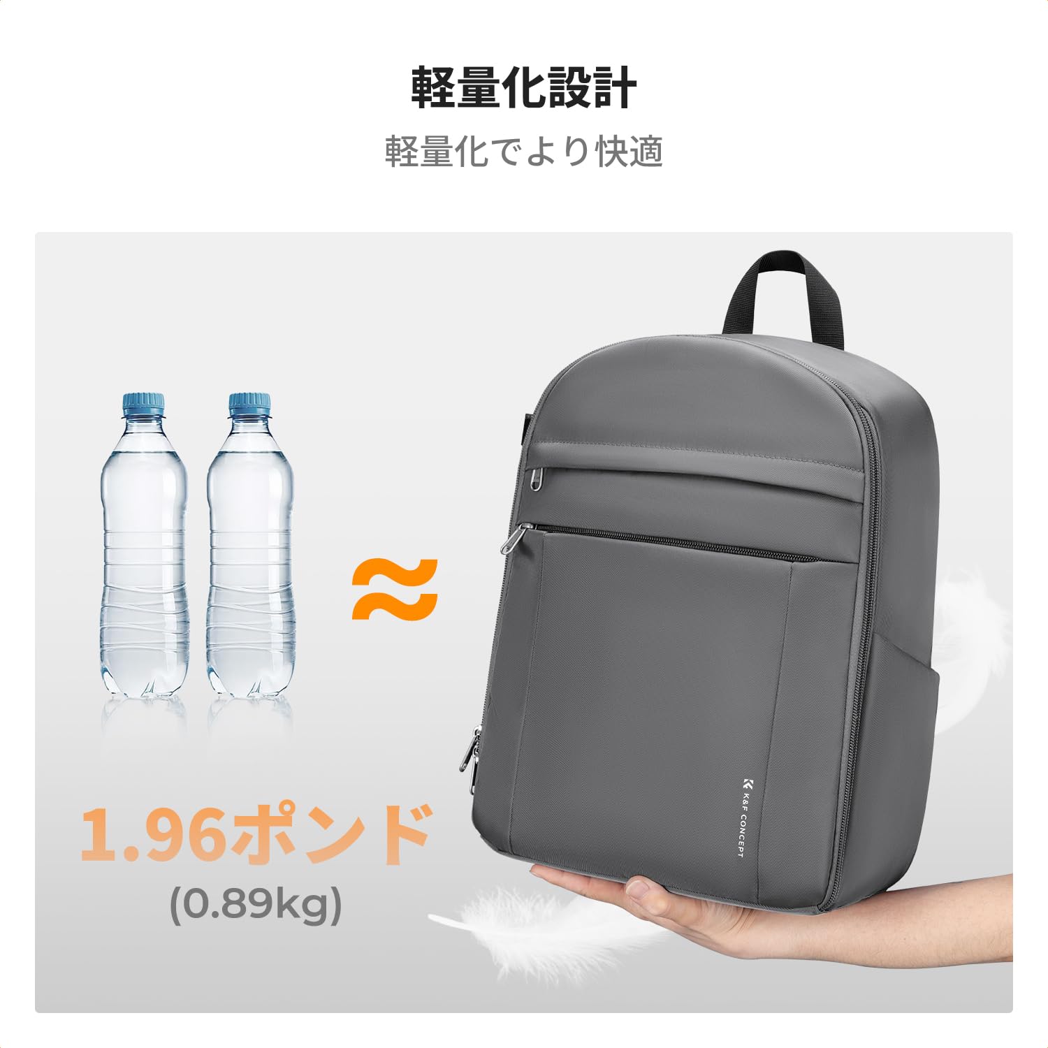 K＆F Concept カメラバック カメラリュック リュックサック バックパック 取り外し可能な仕切り板 軽量 おしゃれシンプル nikon canon Sigma Tamron sonyなどカメラ兼用 11インチPC/三脚付け可 写真バッグ 旅行/撮影/登り/アウトドア撮影に適用 プロ用一眼レフカメラバッグ