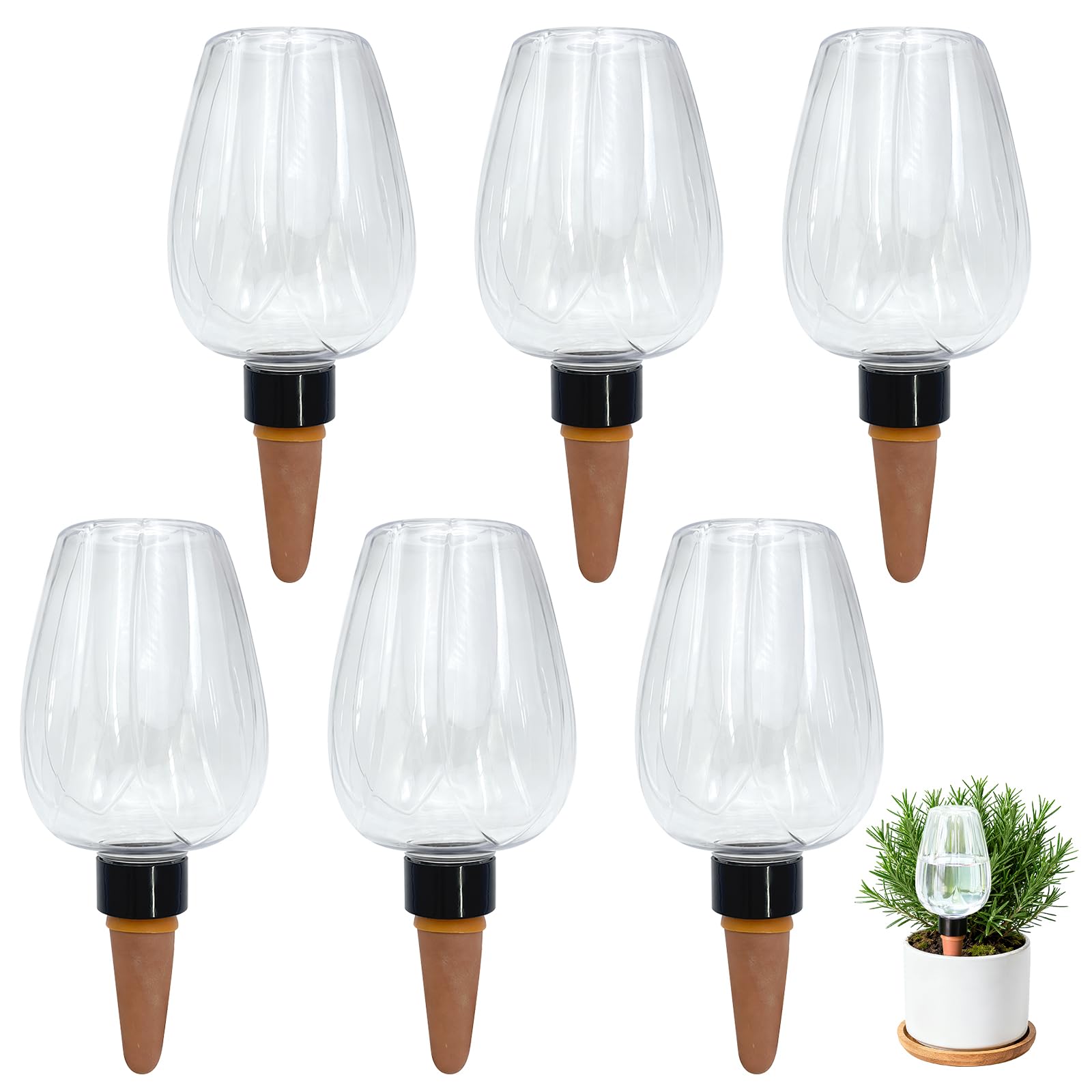 Set 6 sfere annaffiatura automatica 350ml | punta porosa plastica sistema irrigazione automatico per piante domestiche balcone giardino durante le vacanze
