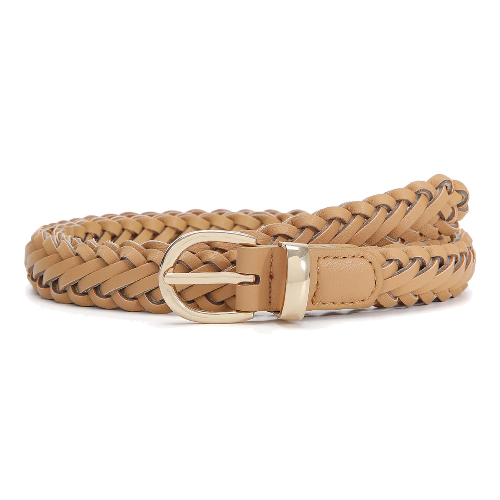 Thin Braided Belts for Women Classic Waist Belt Skinny Woven Strap for Jeans Pants Dress