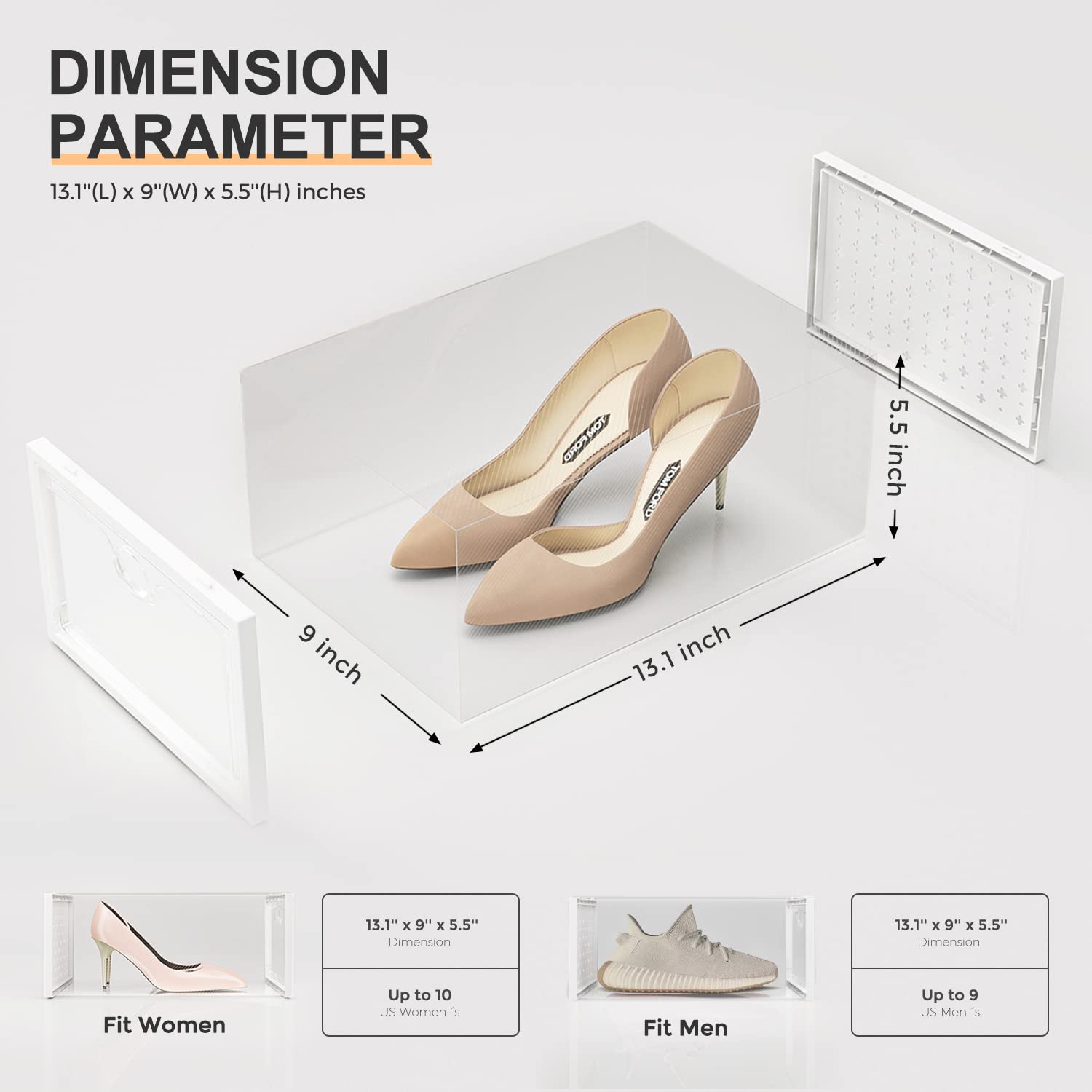 Buy Pinkpum 12 Pack Shoe Storage Boxes, Shoe Organizer for Closet Clear