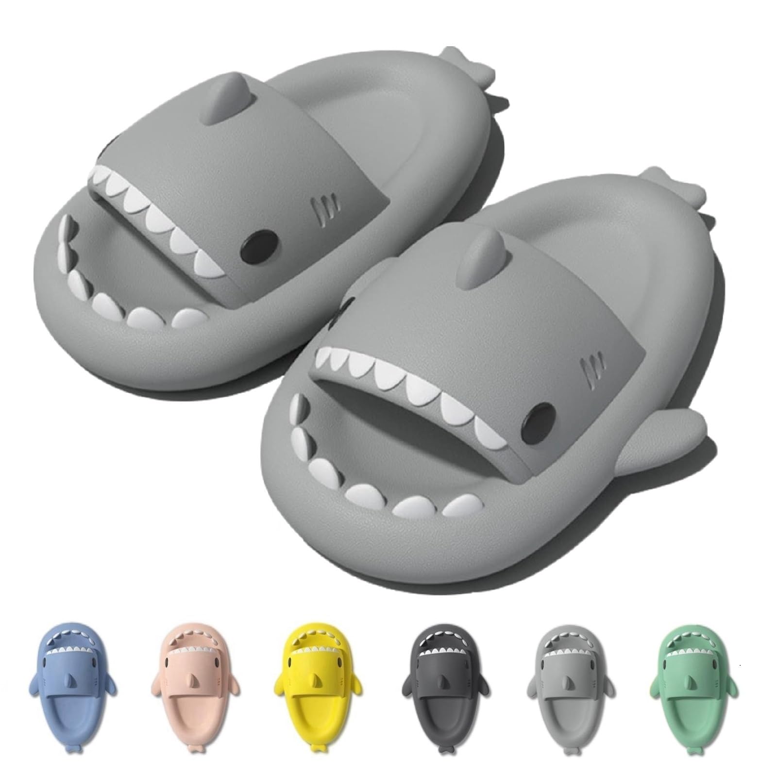 IDEINER Ciabatte Squalo Donna Uomo Nuvola Squali Pantofole Comode Sharky Scarpe Gomma Cloud Shark Slides Slippers Unisex Adulti Taglia EU 36-47