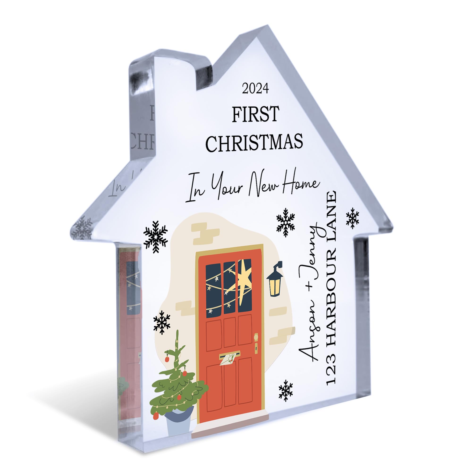 Red Ocean First Christmas in Your New Home Gift, Personalised Acrylic New Home Ornament, Christmas Housewarming Decoration Gift, New Home Gift For Friends Family Couple Keepsake