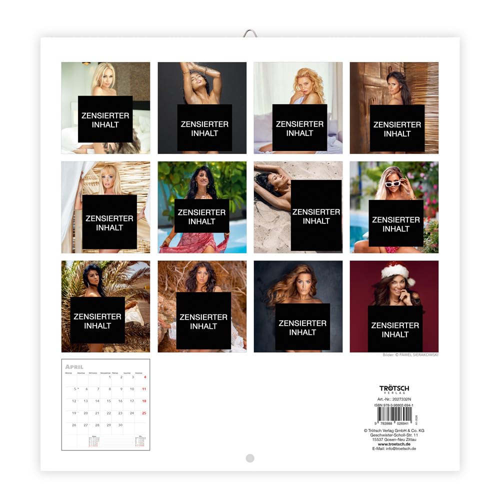 TRÖTSCH - Erotikkalender Broschurkalender Girls 2027: Erotikkalender Aktkalender Erotik Kalender