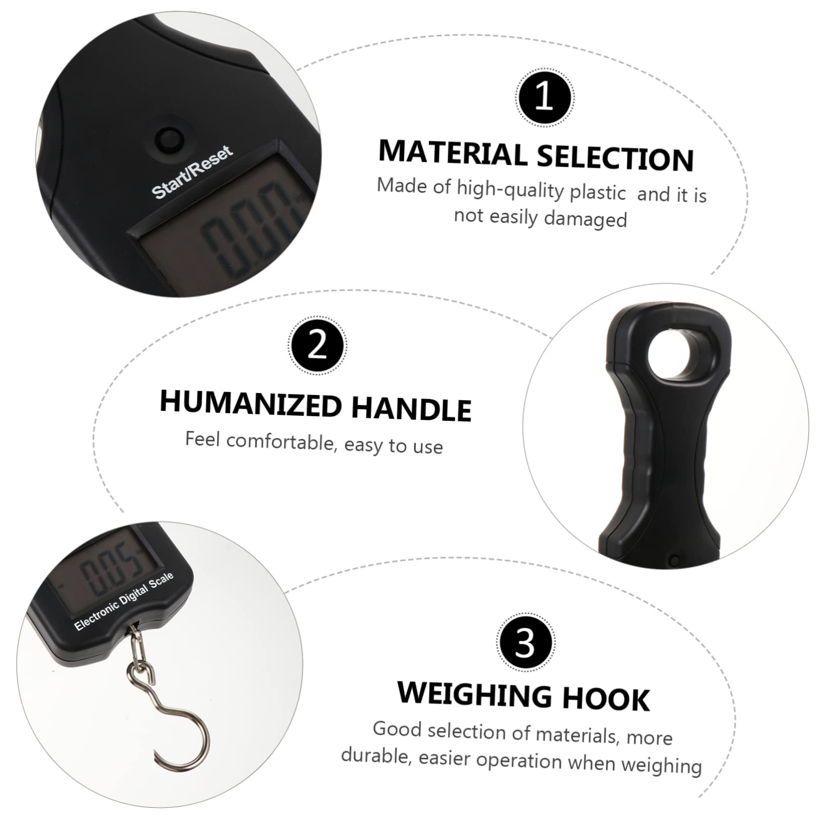 Báscula Digital para Equipaje Portátil de 30kg Negro