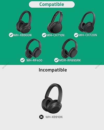 Miniatura 2 de Geekria QuickFit - Almohadillas de repuesto para auriculares Sony WH-XB900N, almohadillas de repuesto para almohadillas de oído, color negro