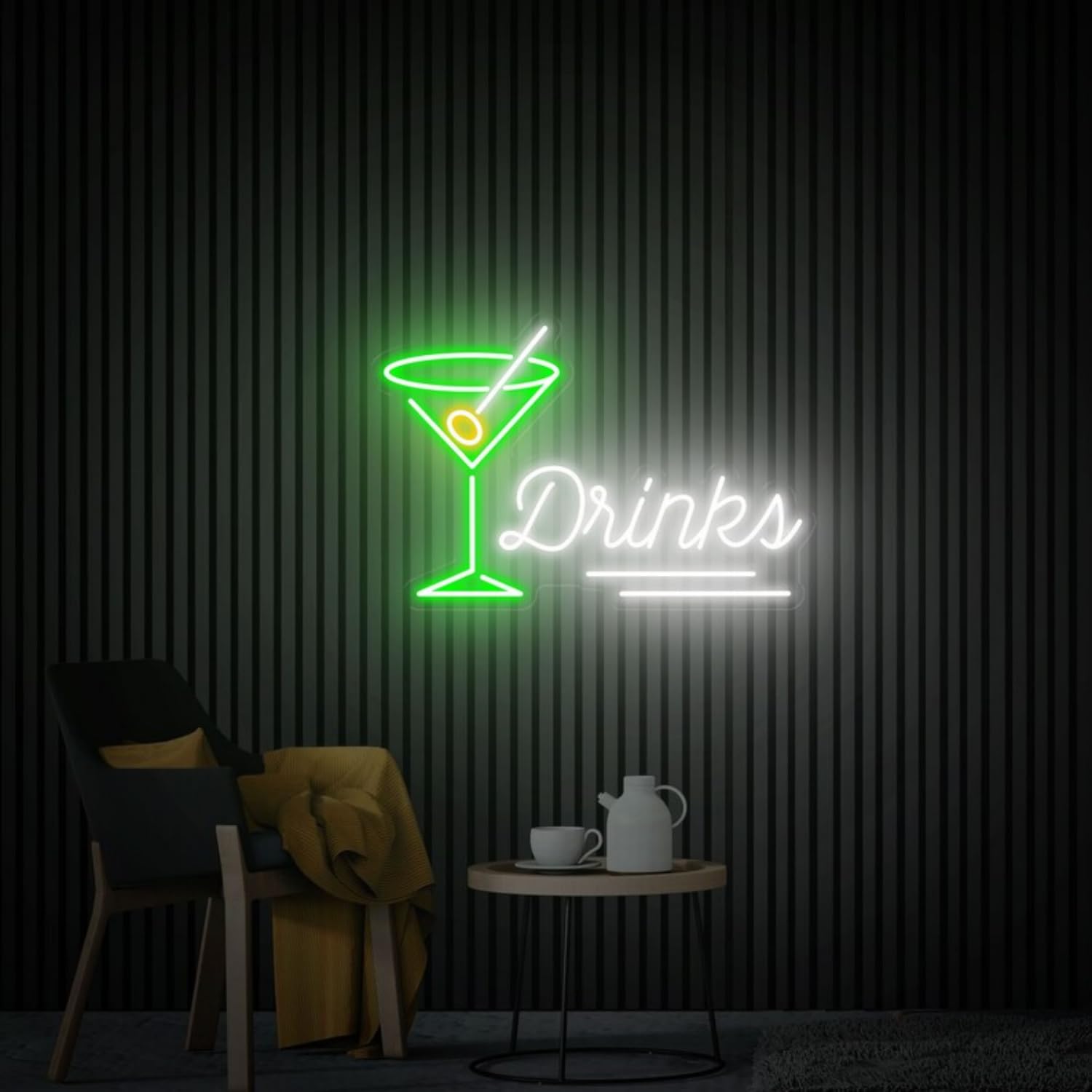 Bar LED Neon Signs Collection - Cocktail, Drinks, Bar Themed Designs, Cocktail Wine Drinking Neon Light, Cocktail Room Wall Pub/Restaurant Ambient Lighting & Wall Decor, USB Powered