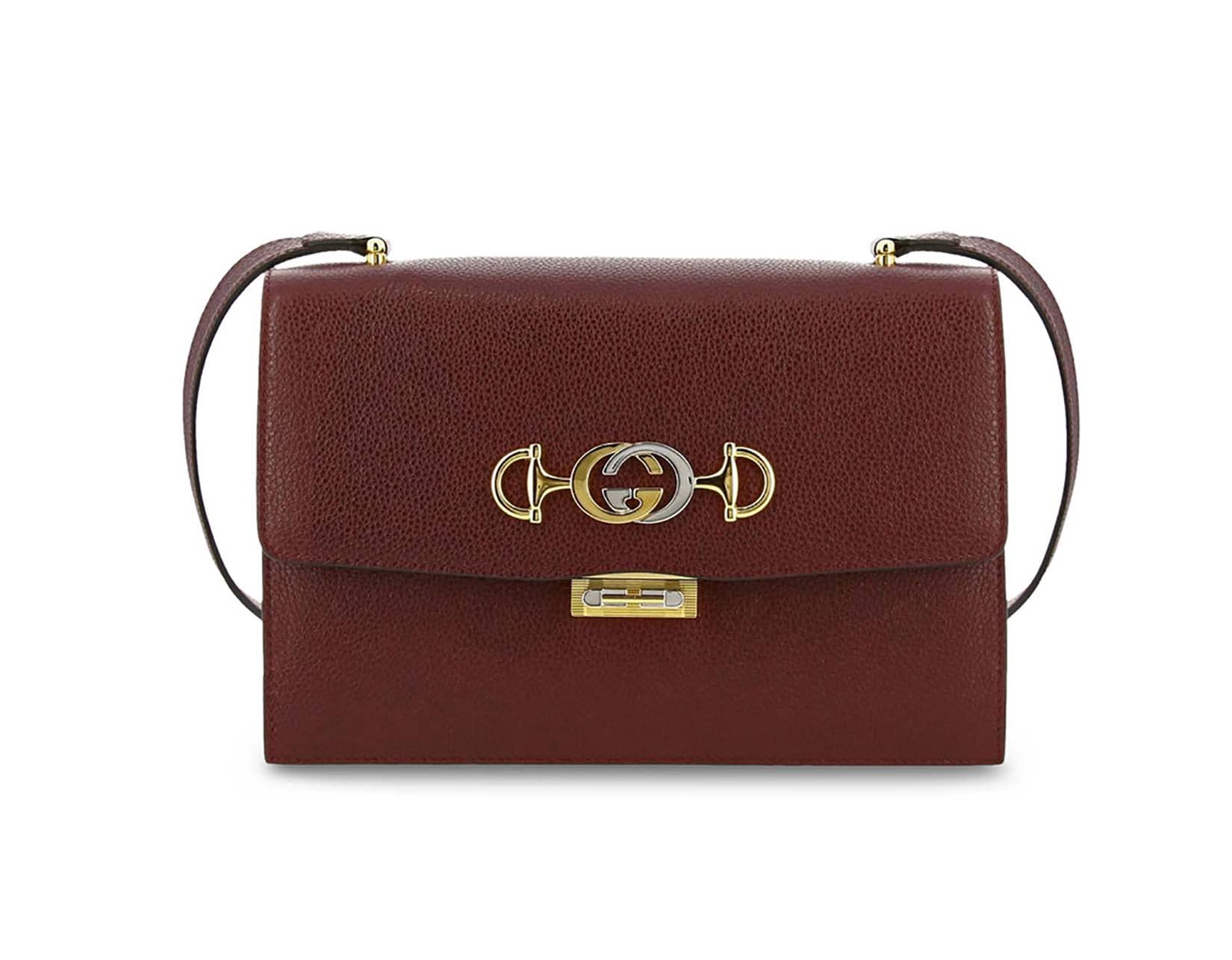 Gucci Vintage Burgundy Leather Shoulder Bag