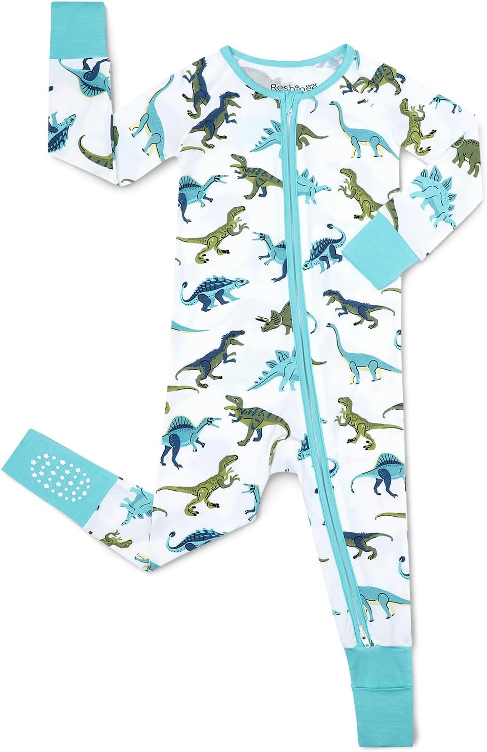 babee Reshinee Bamboo Viscose Baby Convertible Footie Pajama, Zipper Pajamas for Baby Boys & Girls, Sleep & Play Footed