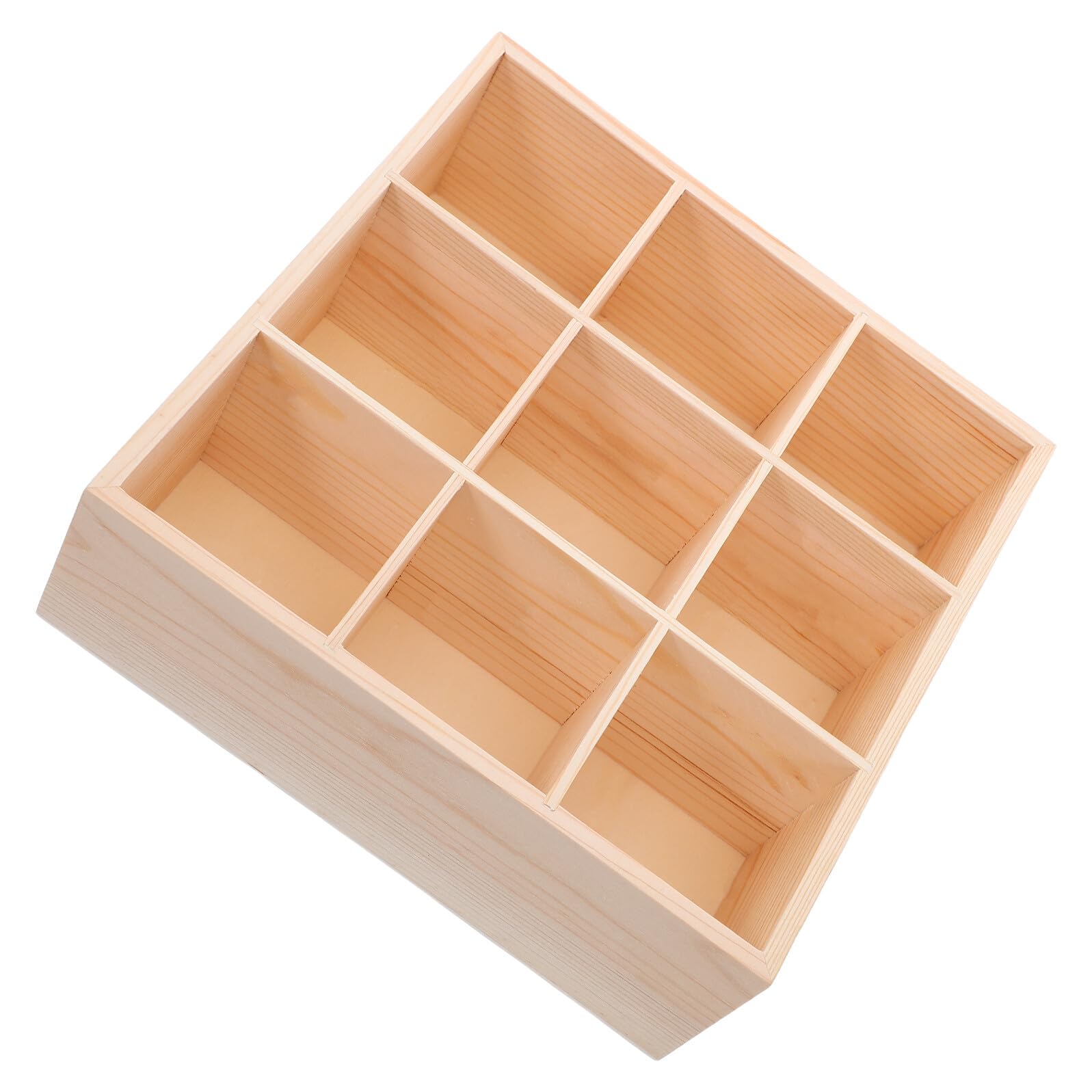 Organizzatore per Cassetti in Legno 9 Scomparti, Divisori Regolabili, Design Salvaspazio per Cucina e Artigianato