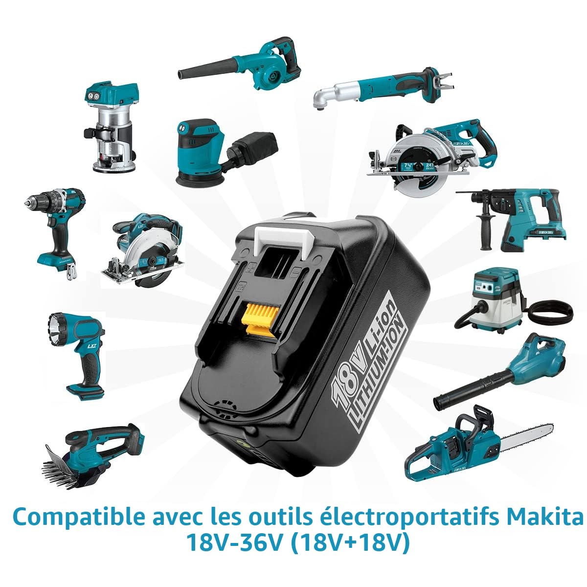 Lot de 4 Batteries de Rechange pour Makita 18V 5,0Ah Li-ION | Compatible BL1860B BL1860 BL1850 BL1850B BL1840B BL1840 BL1830B LXT-400 194204-5 194205-3