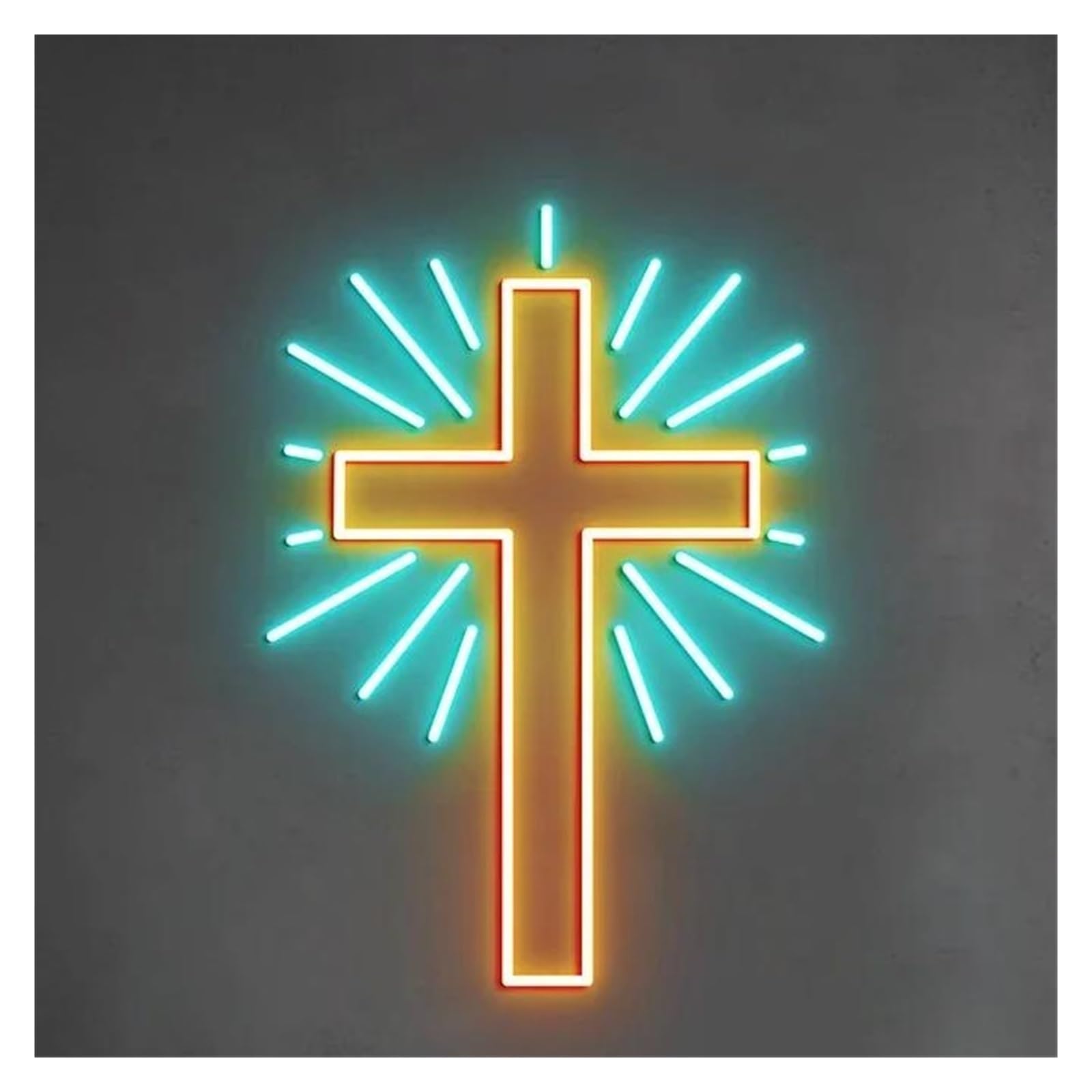 Lemst F Signs Lamp Jesus Cross Neon Sign Or Aith Bedroom Wedding Living Room Wall Decoration Dimmable Usb Powered Night Light 38Cmx28cm(F)