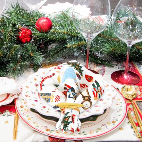 Set de 4 Servilletas de Tela Nutcracker Navidad 18x18 in miniatura 6