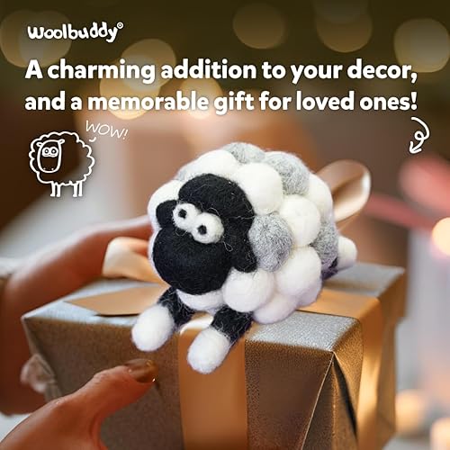 Miniatura 7 de Woolbuddy Kit de fieltro de aguja para principiantes, kit de fieltro de lana para adultos, incluye 2 agujas de fieltro e instrucciones para fotos,