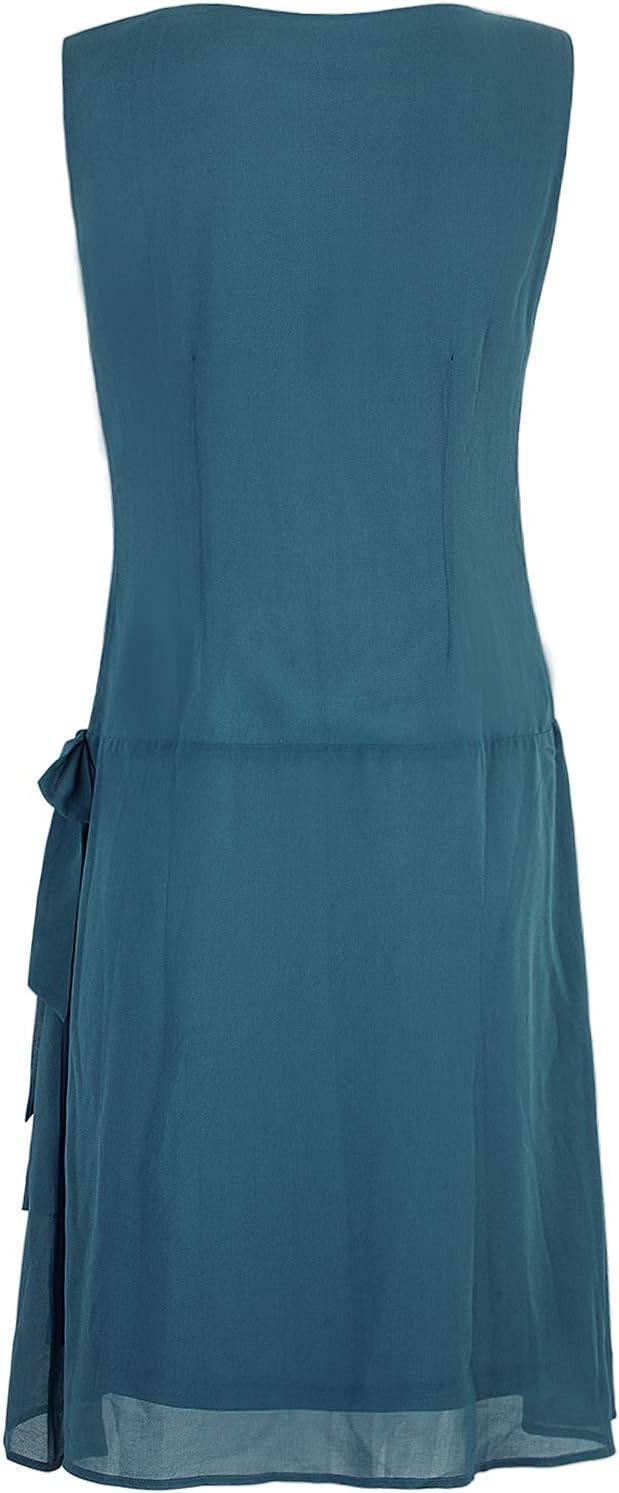 Vijiv Womens 1920s Inspired Flapper Dress High Tea Drape with Bow Fashion Roaring 20s Great Gastby Dress - Image 5
