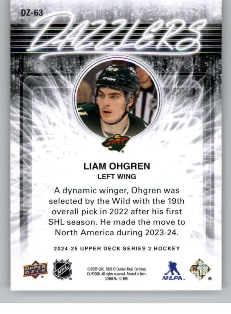 Amazon.com: 2024-25 Upper Deck Series 2 Dazzlers Orange Hockey #DZ