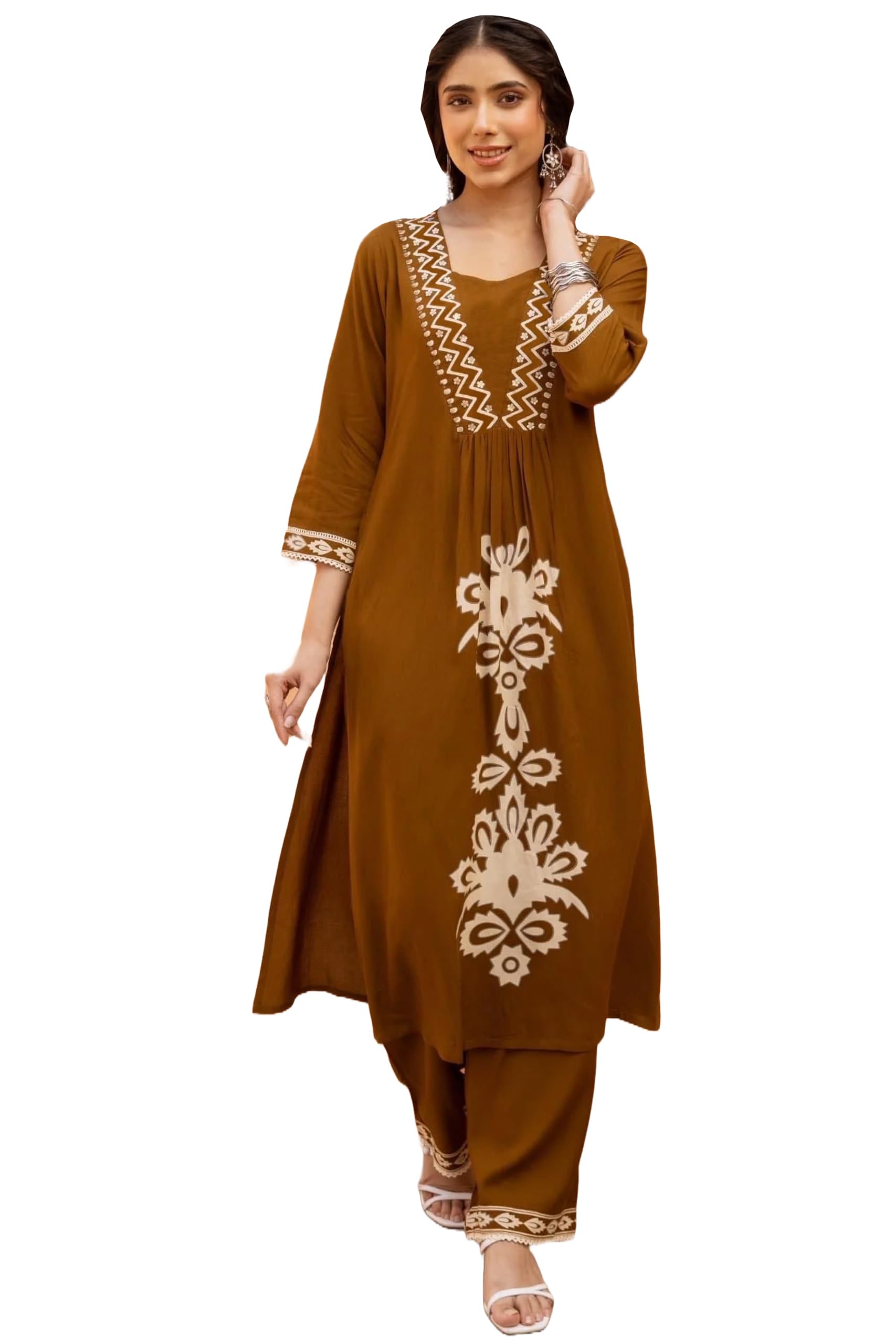 anni designer Rayon Printed Straight Kurta with Palazzo | Stylish Kurta Set for Women | Co-Ord Set with Dupatta | Party & Casual Wear Kurti Set | Ethnic Dress for Women-picture-37