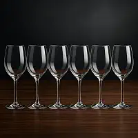 Taça de Vinho 400ml em Cristal Titanium – Jogo com 6 Unidades – Alta Resistência, Transparência Premium – Ideal para Vinho Tinto e Branco – Acabamento Fino e Elegante