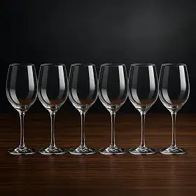 Taça de Vinho 400ml em Cristal Titanium – Jogo com 6 Unidades – Alta Resistência, Transparência Premium – Ideal para Vinho Tinto e Branco – Acabamento Fino e Elegante