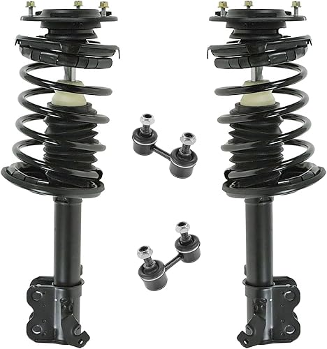 Miniatura 1236 de TRQ Kit de suspensión delantera, conjunto de amortiguadores y resortes, barra estabilizadora, enlace estabilizador compatible con Chevrolet