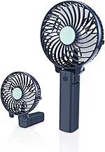 Jsdoin Hand Held Fan, USB Rechargeable Portable Handheld Fan with 3 Speeds Mini Foldable Desk Fan Desktop Cooling Silent Fans for Indoor, Camp, Home, Office, School, Travel, Camping, Makeup