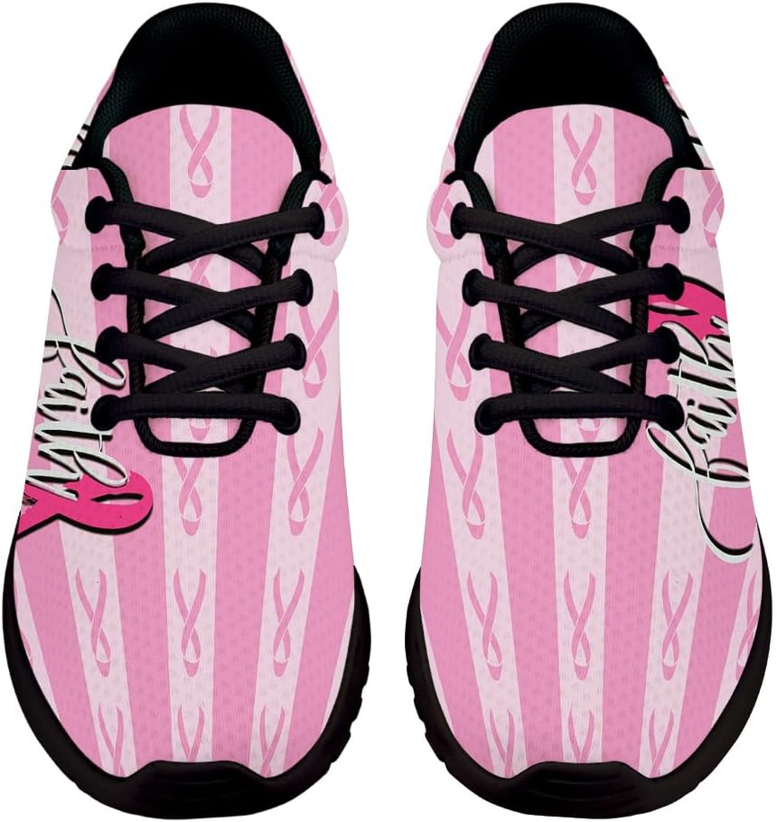 Breast Cancer Awareness Shoes for Women Men Trail Running Casual Fashion Sneakers Slip-on Tennis Shoes