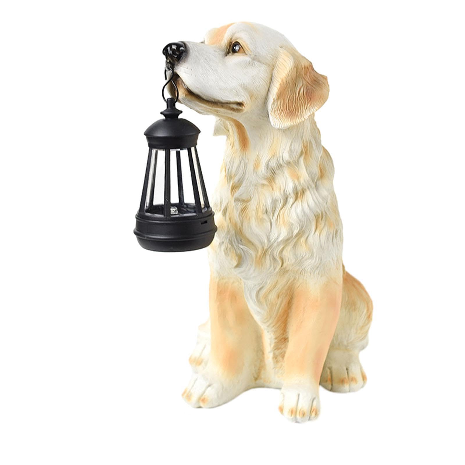 AMSLSIU Garden Dog Solar Lamp Statue Stylish for Creative Craft Outdoor