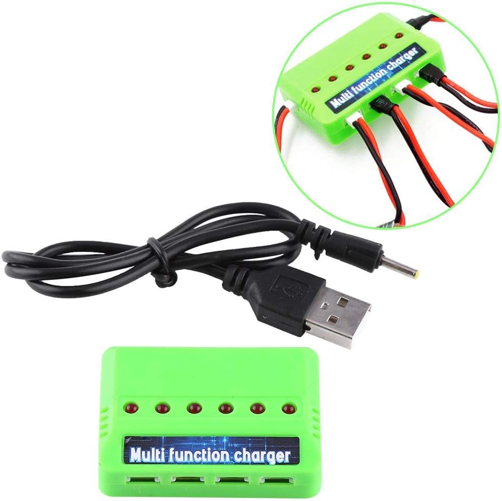 Lipo Battery Charger, 6 in 1 Multi-function Charger Compatible with 3.7V Li-Po Battery Syma X5C Quadrotor Drone
