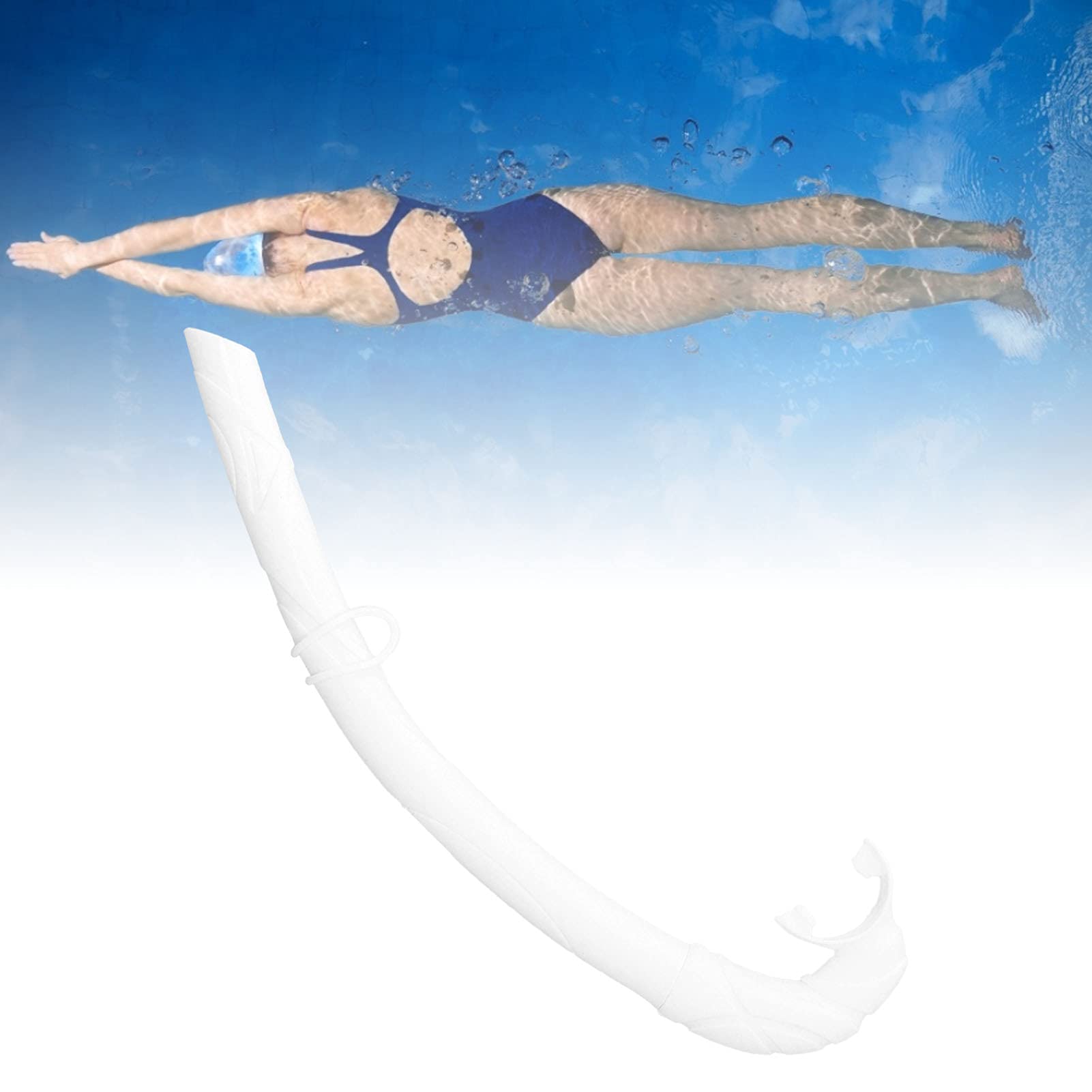 Breathing Tube, Gel Air Tube Diving Tube Snorkel Mouthpiece for Adults and Children for Swimming Diving (White)