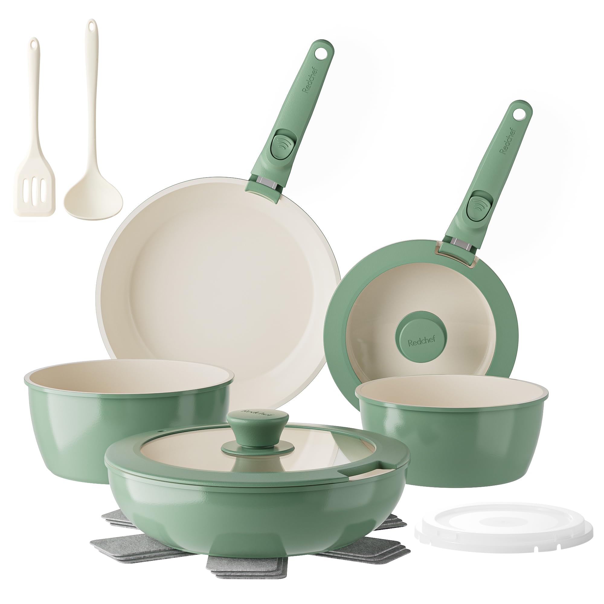 Redchef Ceramic Nonstick Pans and Pots Set, 16Pcs