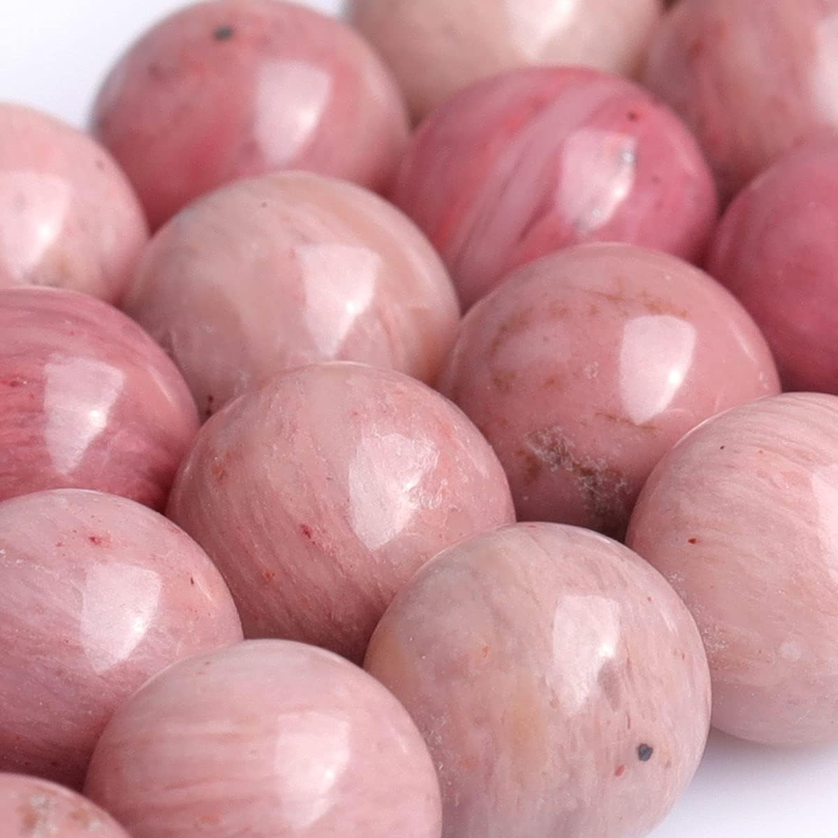 Gem-Inside Natural 8mm Rhodonite Stone 47pcs Round Beads for Jewellery Making Strand 15" Beaded Semi Precious Gemstone DIY Handmade Craft Supplies - Image 3