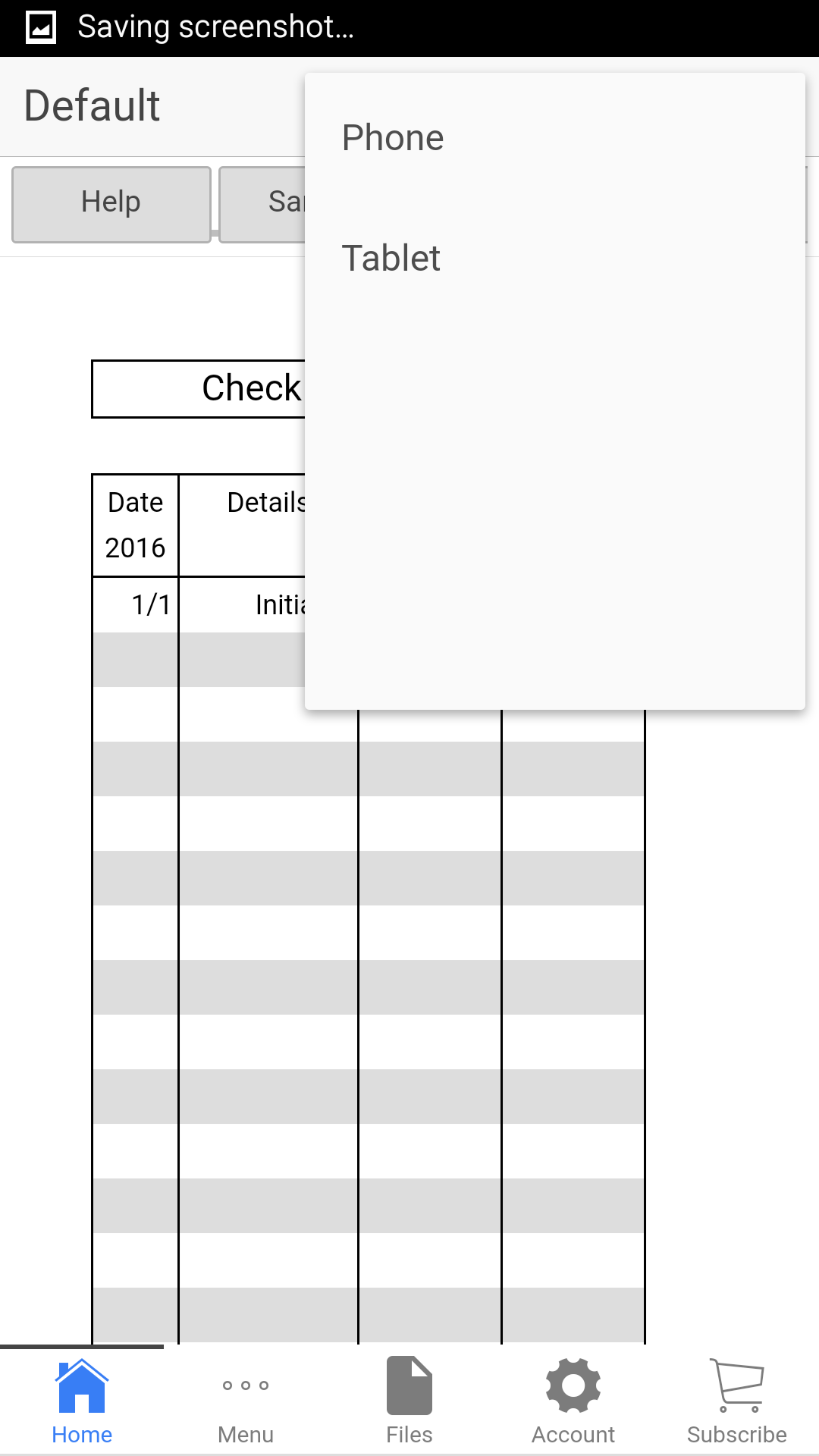 Checks Register App on Amazon Appstore