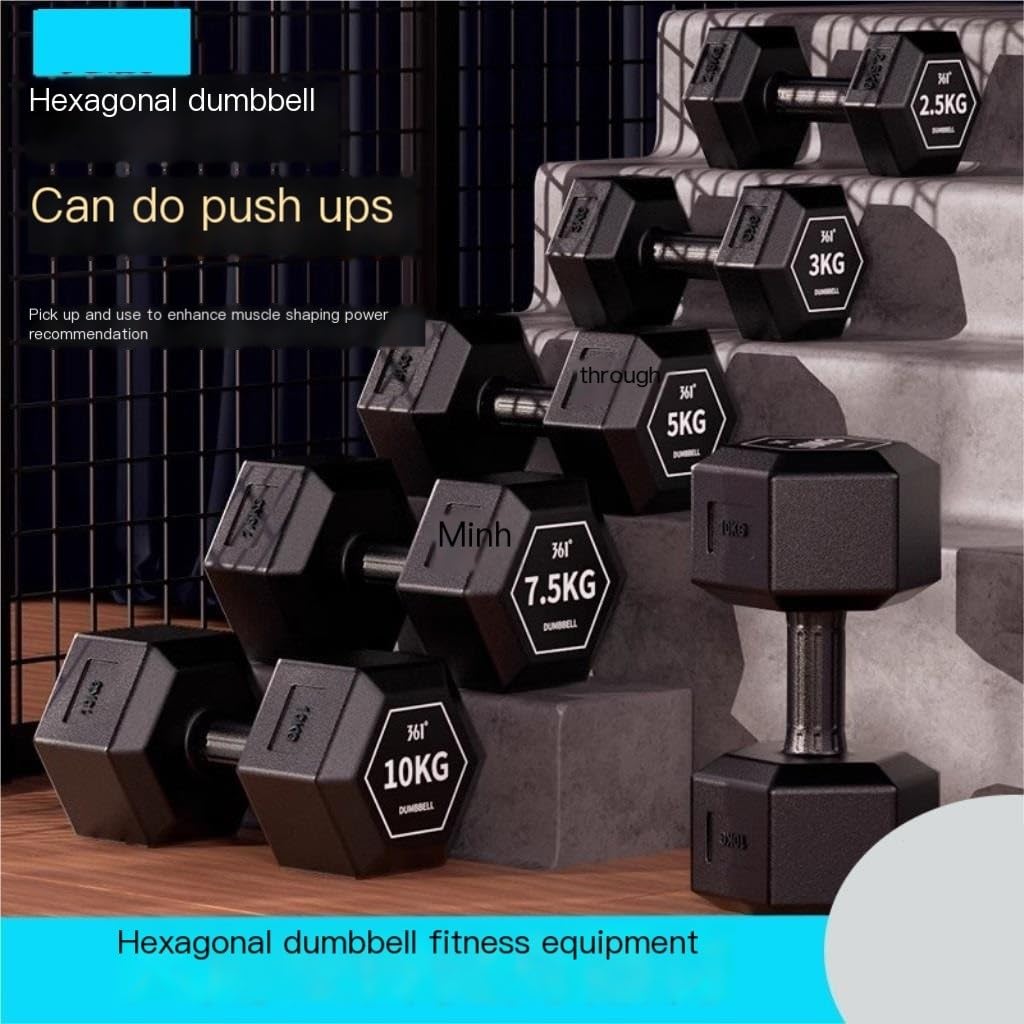 Manubri Per Uomo, Attrezzature Per Il Fitness Domestico Per L'allenamento Delle Braccia, Un Paio Di Manubri Esagonali Rivestiti In Gomma Set Di Manubri