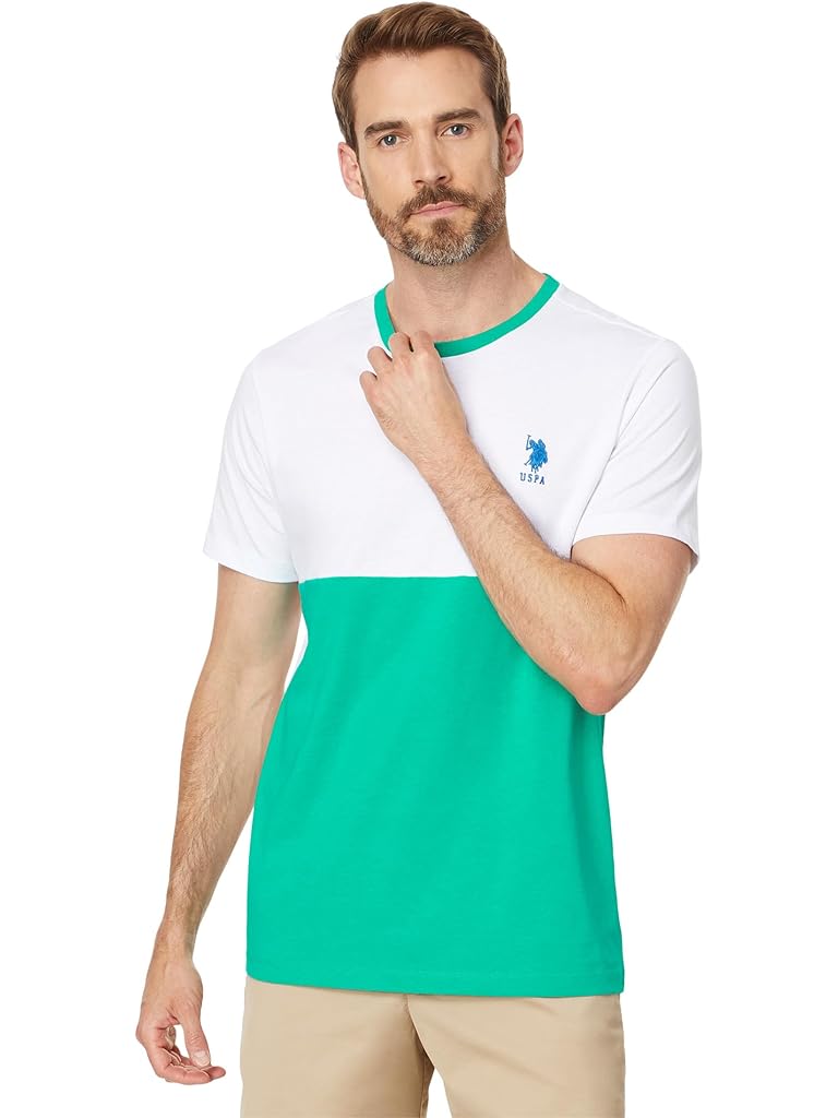 U.S. POLO ASSN. Short Sleeve Colorblock Crew Neck Jersey Tee Shirt