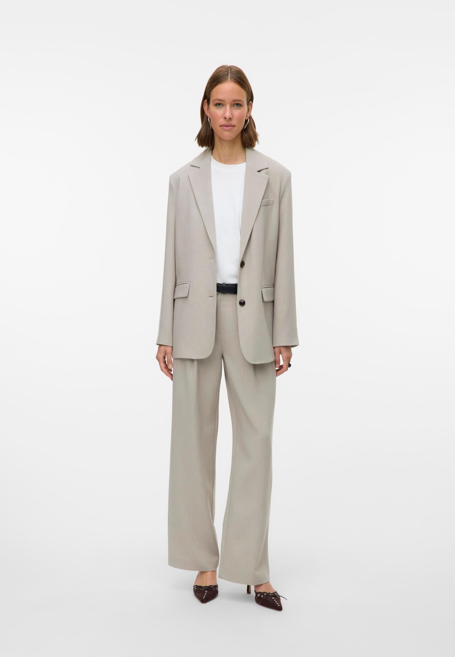 VERO MODA Damska marynarka Vmmichell Ls Oversized, srebrna norka, 16, Srebrna norka, 42