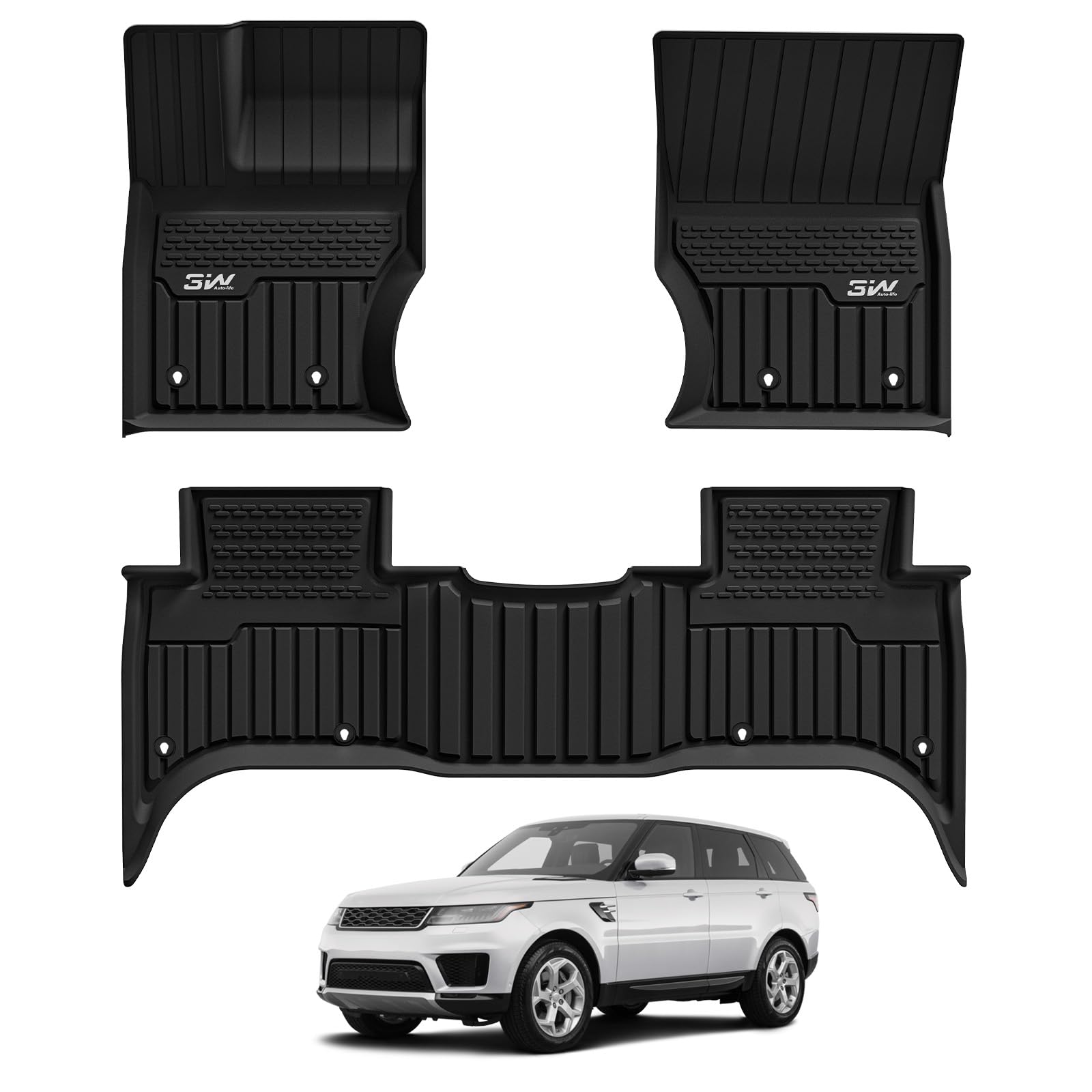 3W Floor Mats&Cargo Liner Fit Toyota Sienna 2021 2022 2023 2024 2025 2026 LE/XLE(Only for 8 Seat), TPE All Weather Custom Fit Floor Liner for Sienna 8 Seat 1st, 2nd and 3rd Row and Cargo Mat, Black — view 27